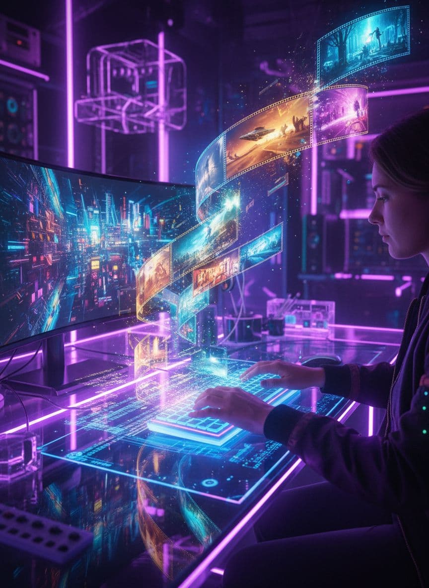 AI Text to Video Generator - VIBE App creates videos from text prompts